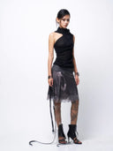 Cyber Mesh Layered Skirt