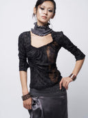 Cyber Mesh Layered Skirt