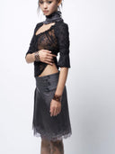 Cyber Mesh Layered Skirt