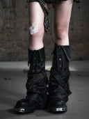 Washed Leather Leg Warmers