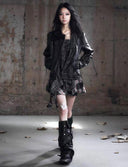 Washed Leather Leg Warmers