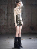 Washed Leather Leg Warmers