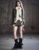 Washed Leather Leg Warmers