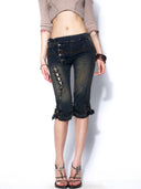 Double-Front Denim Shorts