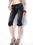 Double-Front Denim Shorts