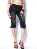 Double-Front Denim Shorts