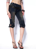 Double-Front Denim Shorts