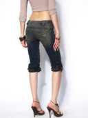 Double-Front Denim Shorts