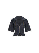 V-Cinch Moto Denim Jacket