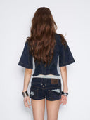 V-Cinch Moto Denim Jacket