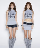 Switchback Argyle Mockneck Tank