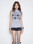 Switchback Argyle Mockneck Tank