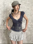 Mist Blue Lyric Top
