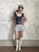 Mist Blue Lyric Top