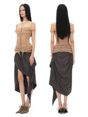 Cross Ruche Skirt