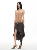 Cross Ruche Skirt