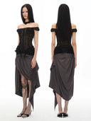 Cross Ruche Skirt