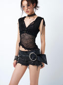 Belt Fray Shorts