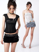 Crystal-Waist Skort