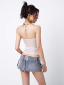 Crystal-Waist Skort