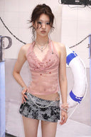 Crystal-Waist Skort