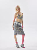 Plaid Ruffle Corset