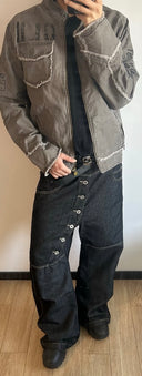 Curve Button Jeans