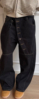 Curve Button Jeans