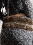 Faux Fur Leather Hybrid Belt image 2