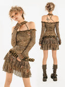 Post-apocalyptic Style Brown Dress image 0