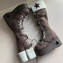 Star-Embellished Lace-Up Platform Boots image 3