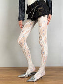 Star-patterned and Hole-patterned fishnet stockings(layered) image 5