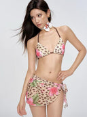 Pink Hibiscus Leopard Bikini Set image 3