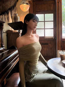 Sheer Mesh Cut-out Waist Dress image 1