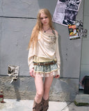 Belt-Neck Printed Blouse image 7