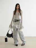 Lace-paneled Knit Slip Dress image 1