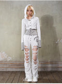 Patchwork Zip-up Hoodie image 9