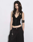 Studded Edge Halter Bra Top image 3