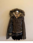 Camel-colored hoodie-lined jacket image 0