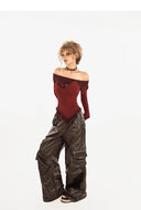 Ruffled Cold-Shoulder Sweater image 8