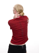 Embroidered Rivet Pattern Cotton T-shirt image 2