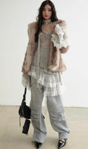 Lace-paneled Knit Slip Dress image 6