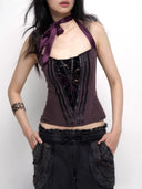 Fishbone Stripe Halter Top image 1