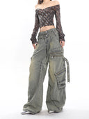 Pocketed Workwear Casual Denim Jeans image 1