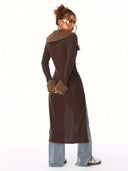 Herringbone Plush Wrap Coat image 2