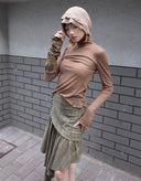 Japanese-style Gray-green Skirt image 6