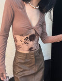 Mesh Waistband Patchwork Top image 10