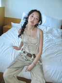 Floral Fringed Tie-Up Tank Top image 4