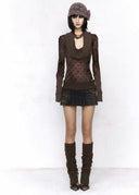 Polka Dot Wool Knit Bodysuit image 7