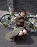 Japanese-style Gray-green Skirt image 11